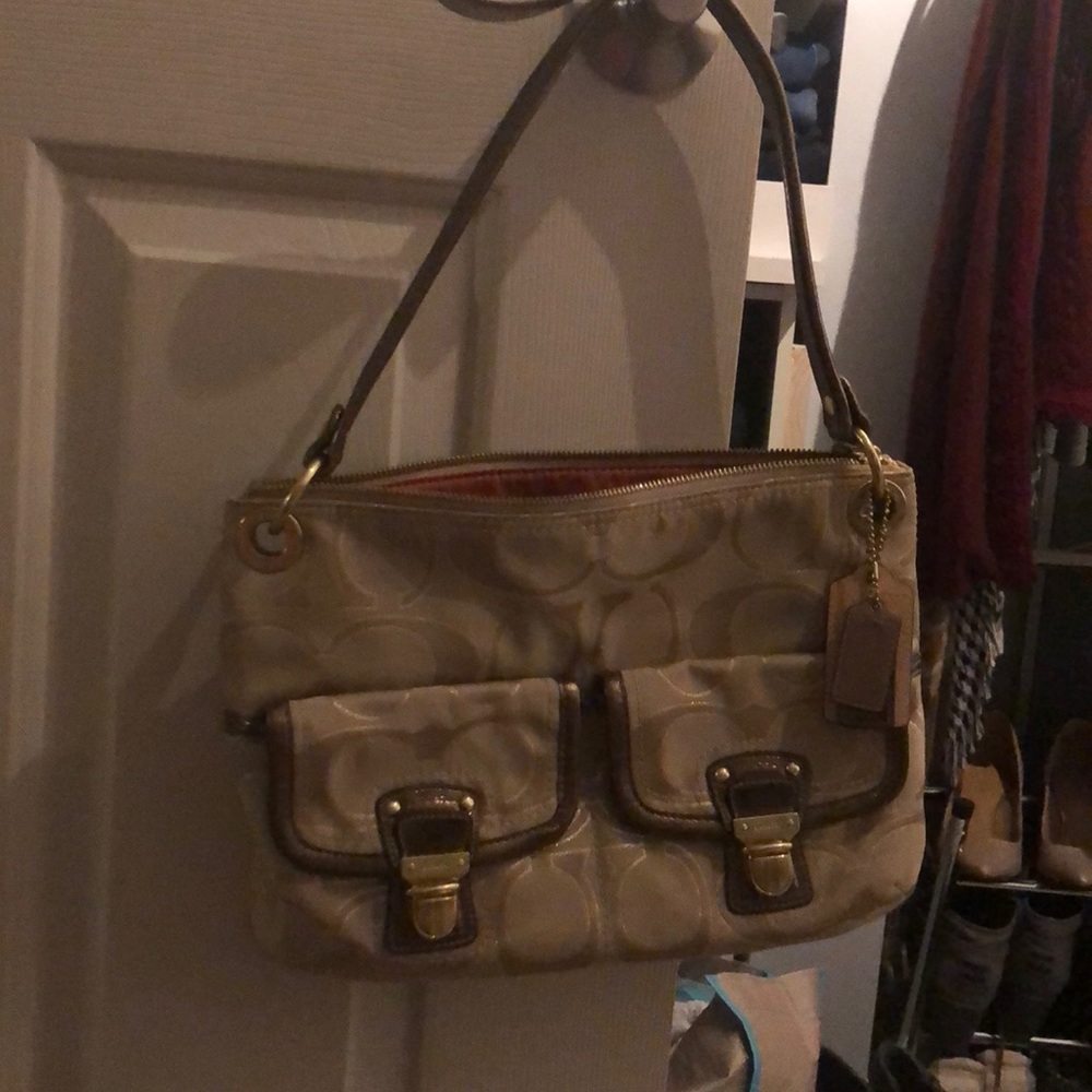 Tan and Brown Coach Bag